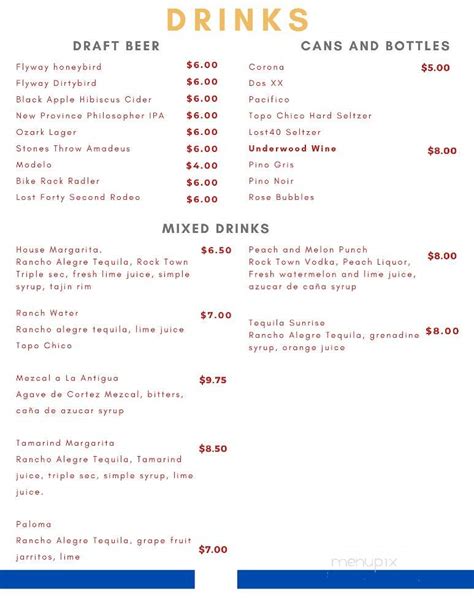 Menu of El Sur Street Food in Little Rock, AR 72202