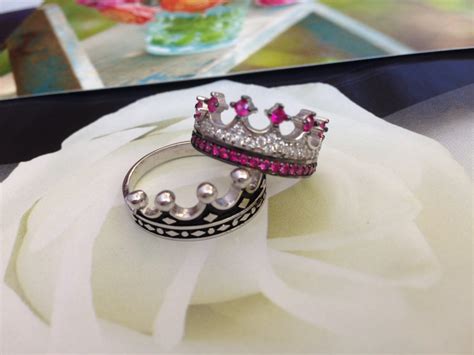 King & Queen ring, crown ring set,gold crown ring,925k silver decorated ...