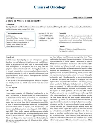 Update on Muscle Channelopathy | PDF