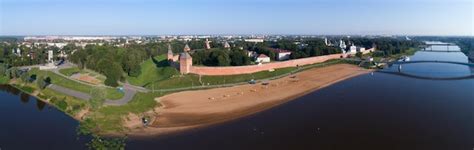 Premium Photo | Aerial panorama of Novgorod Kremlin