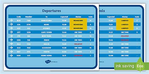 Airport Arrivals and Departures Screens (creat de profesori)