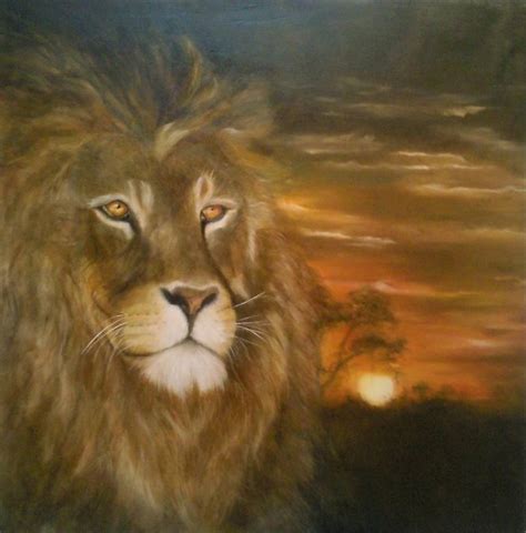 Lion Sun Painting by Julie Bond | Saatchi Art