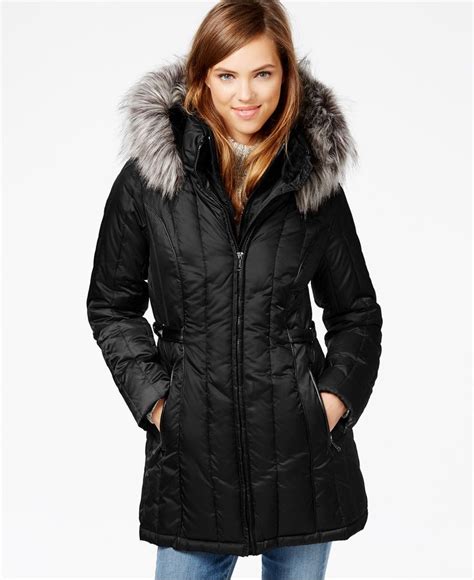 Nautica Faux-Fur-Trim Hooded Puffer Coat & Reviews - Coats & Jackets - Women - Macy's | Puffer ...