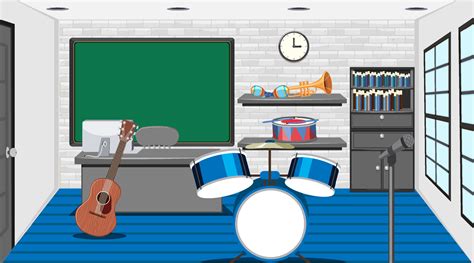 School music classroom interior concept 6772410 Vector Art at Vecteezy