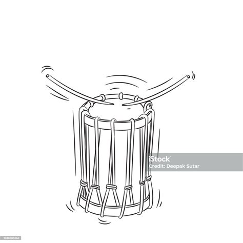 Guru Chenda Music Drum Illustration For Onam Festival Stock Illustration - Download Image Now ...