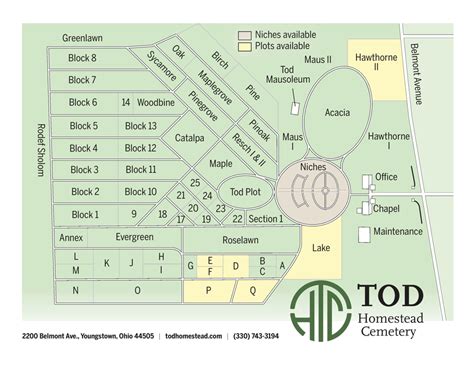 Cemetery Layout | Tod Homestead Cemetery | Affordable Burial, Cremation Memorial Services ...