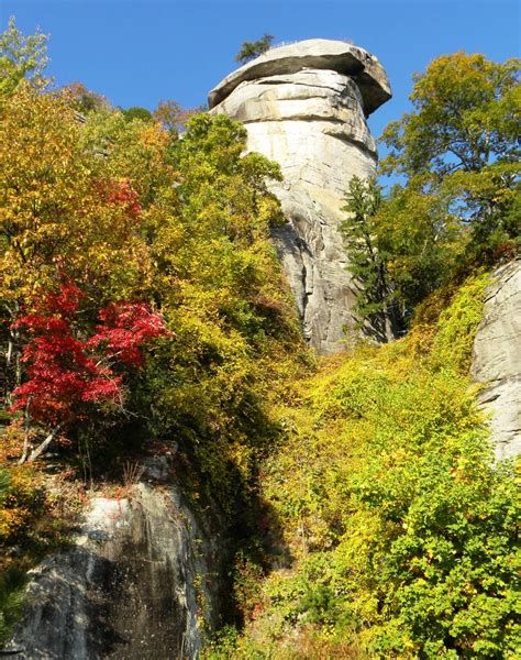 Fall color atop Chimney Rock! | Fall vacations, North carolina homes ...