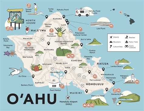 Hawaii Maps with Points of Interest, Airports and Major Attractions | Self-Guided Audio Tours ...