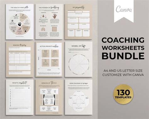 Coaching Worksheet Canva Template Bundle Coaching Canva | Etsy UK