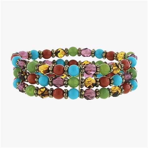 1928 Multi Color 7 Inch Beaded Bracelet, Color: Multi - JCPenney