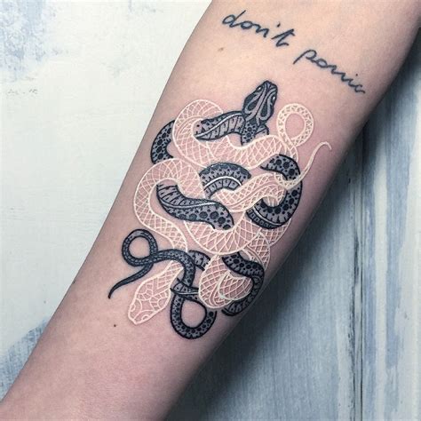 Intricate Black & White Snake Tattoos By Mirko Sata | DeMilked