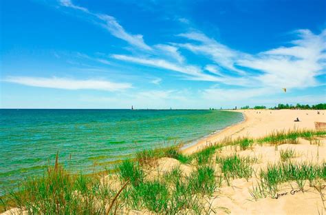 Pier Marquette Beach, Muskegon, Michigan, USA (photo by Jeramie Curtice) | Michigan vacations ...