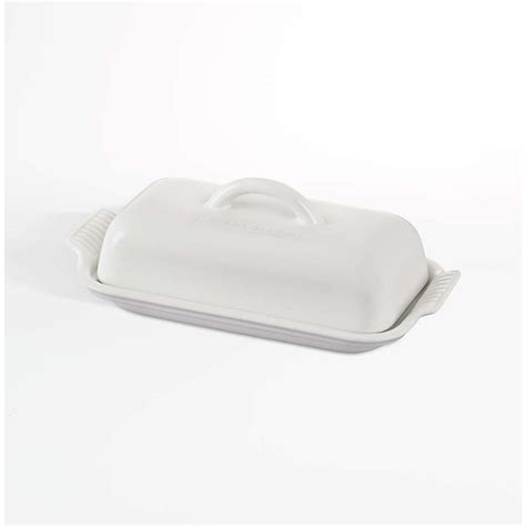 Le Creuset Heritage White Butter Dish + Reviews | Crate & Barrel