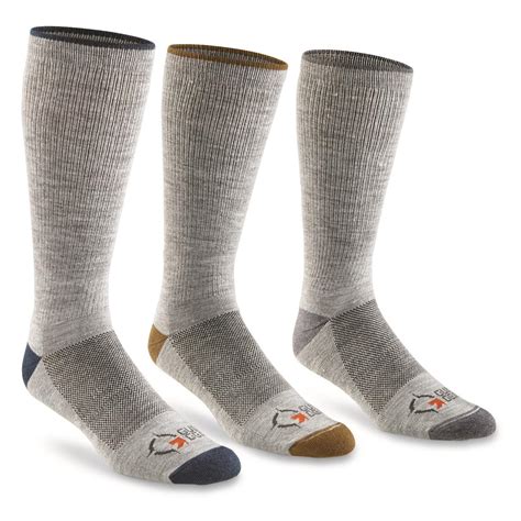 Guide Gear Men's Merino Wool Blend Lightweight Boot Socks, 3 Pairs - 723718, Socks at Sportsman ...