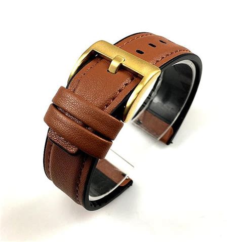 ROLEX Compatible Light Brown Leather Watch Strap Quick Release Band Gold Buckle #1523