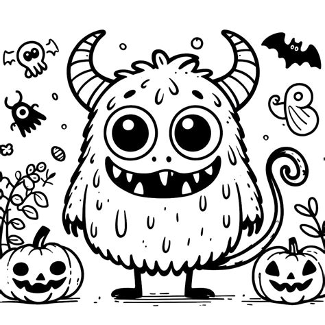 Adorable Halloween Monster coloring page - Download, Print or Color ...