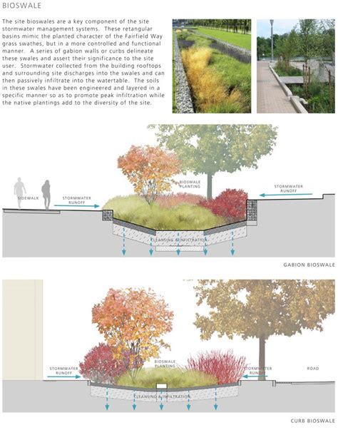 Bioswale concept diagrams // Diagrams by others Campus Landscape, Landscape And Urbanism ...