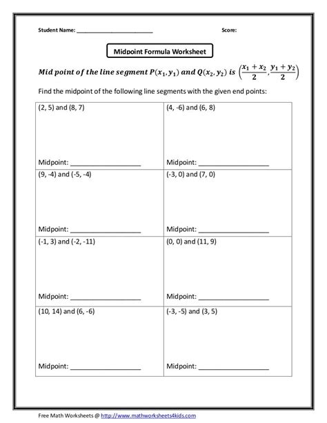 Midpoint formula