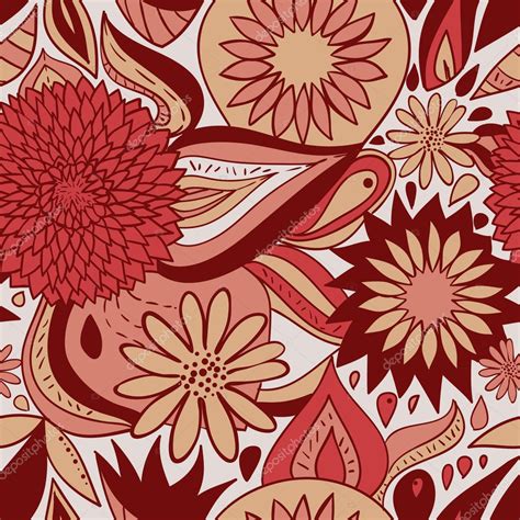 Red floral pattern — Stock Vector © ptits_ptits #6587507