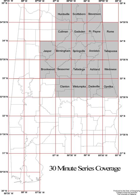 Historical Maps of Alabama - Topographic Quadrangles