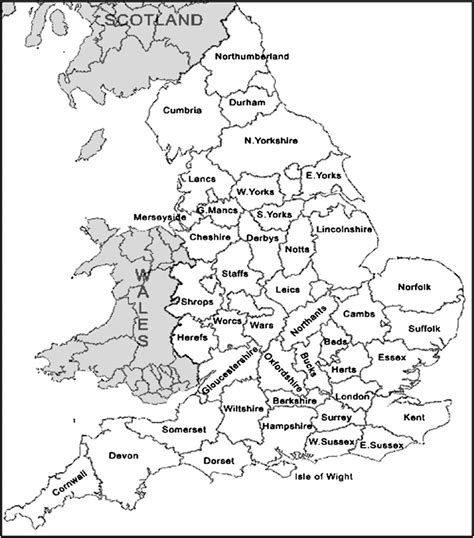 England Map Counties