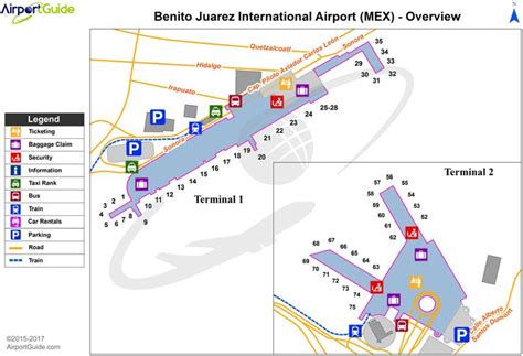 Mexico City - Licenciado Benito Juarez International (MEX) Airport Terminal Map - Overview ...