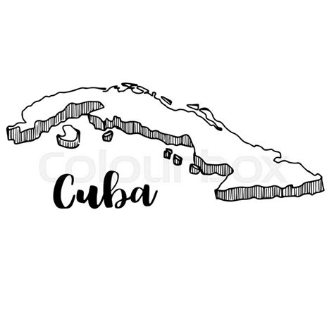 Hand drawn of Cuba map, vector ... | Stock vector | Colourbox