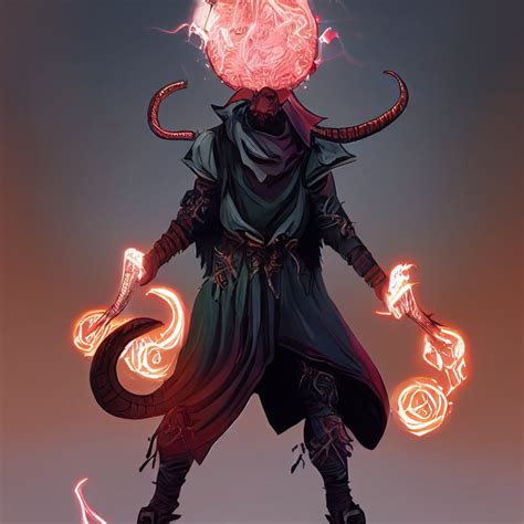 prompthunt: tiefling warlock casting an eldritch blast spell, full body character design, comic ...