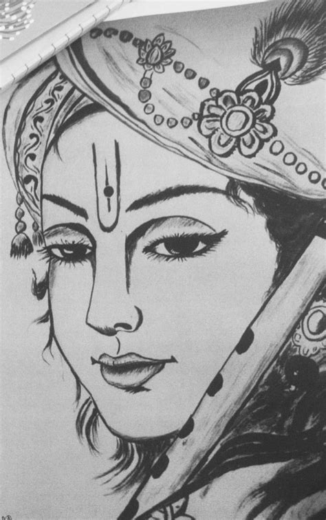 Pencil Drawing Of Lord Krishna