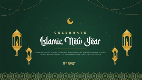 Celebrate Islamic new year banner design template 2810347 Vector Art at Vecteezy