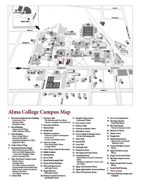 Alma College Campus Map - Ireland Map