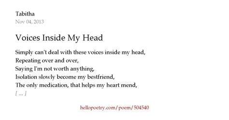 Voices Inside My Head by Tabitha - Hello Poetry