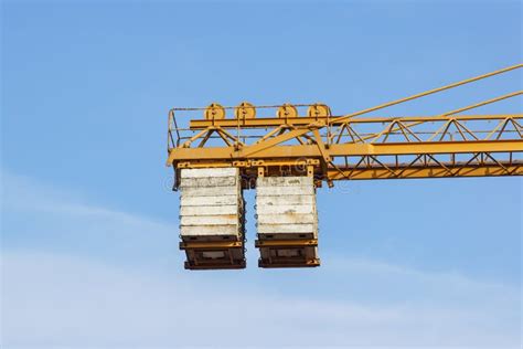 The Counterweight of the Tower Crane at Work Stock Photo - Image of ...