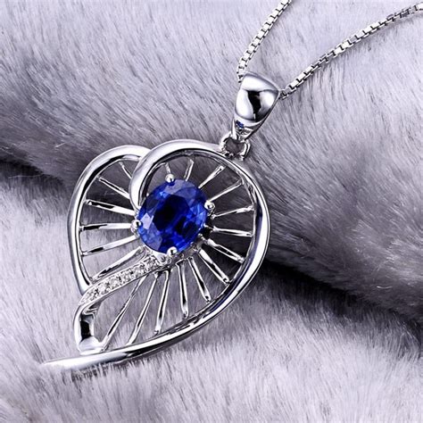 Heart Shape Sapphire and Diamond Pendant - JeenJewels