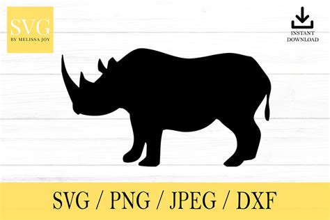 Rhino Svg Animal SVG Svg Png Dxf Jpeg Digital Download | Etsy