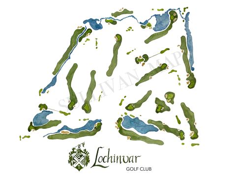 Custom Golf Course Map: Golf Course Painting, Custom Golf Course Layout ...