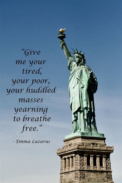 The Iconic Statue of Liberty with the Inscription Boy Emma Lazarus in ...