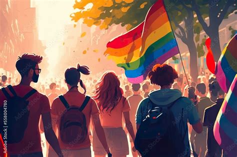 Rainbow pride graphic lgbtqia (ai generated) Stock Illustration | Adobe ...