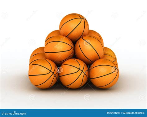 Stack of basketball balls stock image. Image of pile - 25121207