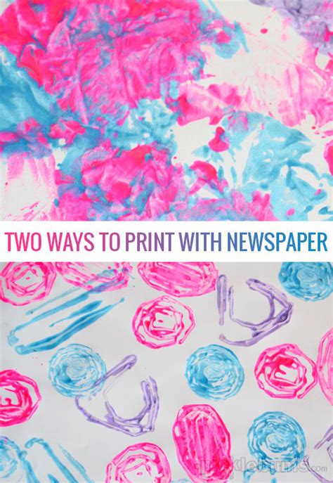 Printing With Newspaper - Picklebums