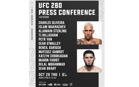 UFC 280 press conference: Start time and how to watch it