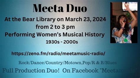 Meeta at the Bear Library "A Journey through Womens Musical History to ...