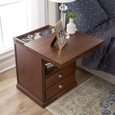 The Hidden Compartment Night Stand - Hammacher Schlemmer | Secret ...