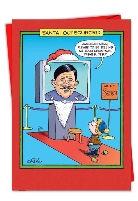 Outsourced Santa Humor Greeting Card – Nobleworks Cards