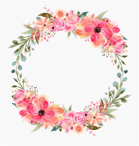 Clip Art Fall Floral Wreaths - Flower Circle Png Pink, Transparent Png ...