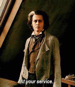 At Your Service. GIF – At Your Service Johnny Depp Sweeney Todd – Ищите GIF-файлы и ...