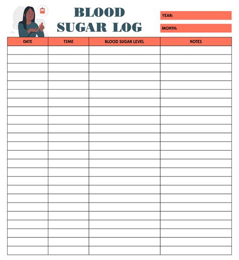 Large Print Monthly Free Printable Blood Sugar Log Sheet - Printable ...