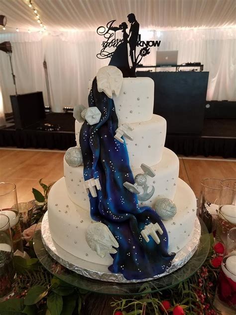 Star Wars Tiered Wedding Cake | Star wars wedding cake, Themed wedding cakes, Star wars wedding ...