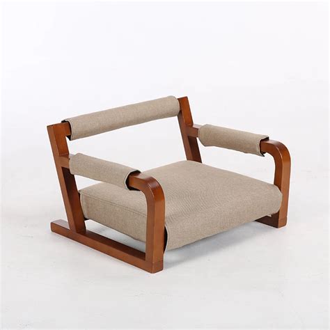 Wooden Armchair Floor Japanese Zaisu Chair Asia Japan Traditional Tatami Legless Living Room ...