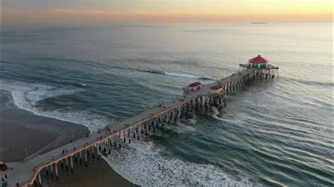 Huntington Beach Fishing Pier by Drone - YouTube